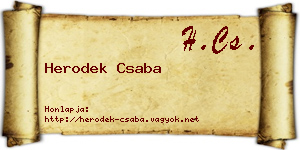 Herodek Csaba névjegykártya